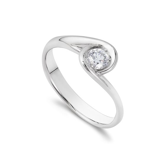 Ring Golay Woman Calla in White Gold Diamante 0.20 Ct AIM34 0.20 F SI - AIM34 0.20 F SI